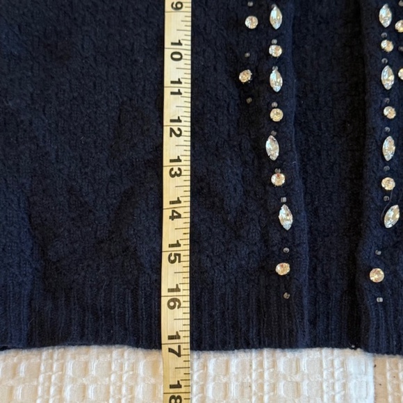 Abercrombie&Fitch "Ezra Fitch" Navy Cashmere Cropped Sweater Size Medium - Picture 5 of 5